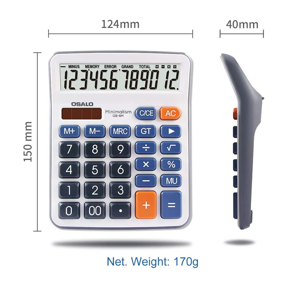 Calculatrice de bureau 12 chiffres OSALO OS-6M