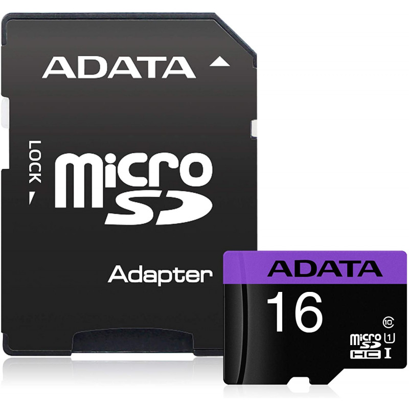 cartes mémoires adata carte mémoire micro sd 16 go avec adaptateur