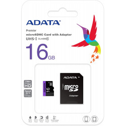 CARTE MÉMOIRE MICRO SD 16 GO UHS-I AVEC ADAPTATEUR