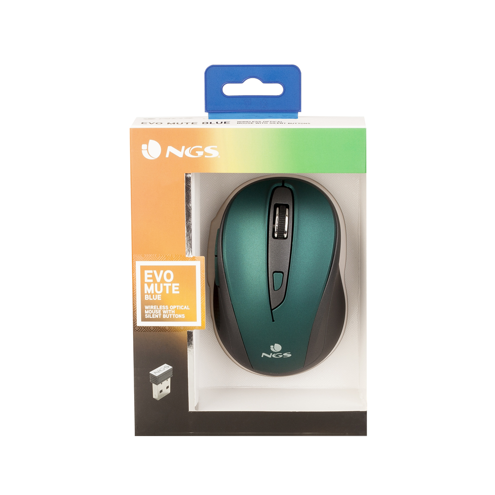 Souris Optique Sans Fil NGS Boutons Silencieux 1600 dpi / Bleu