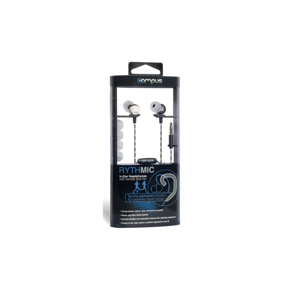 Écouteurs Campus Rythmic Advance MIC-T6WT + Crochets Sports