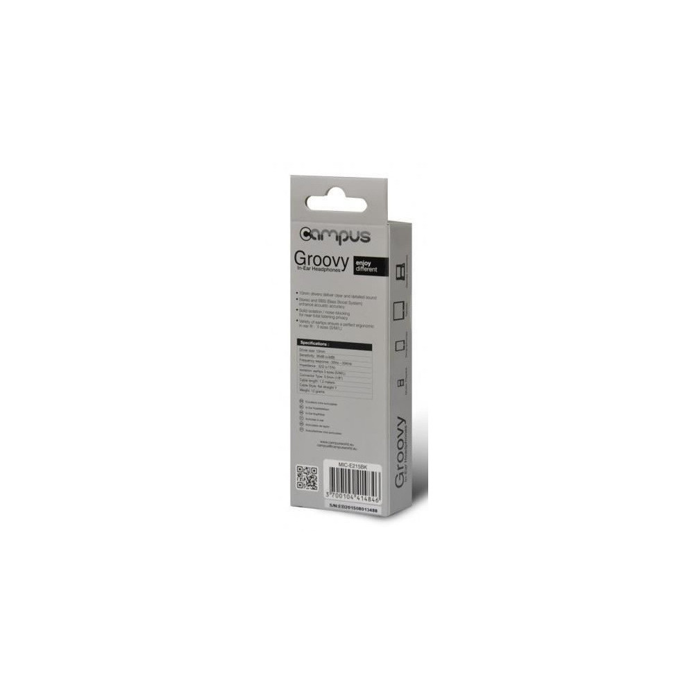 Écouteurs Campus Groovy Advance MIC-E215BK / Noir