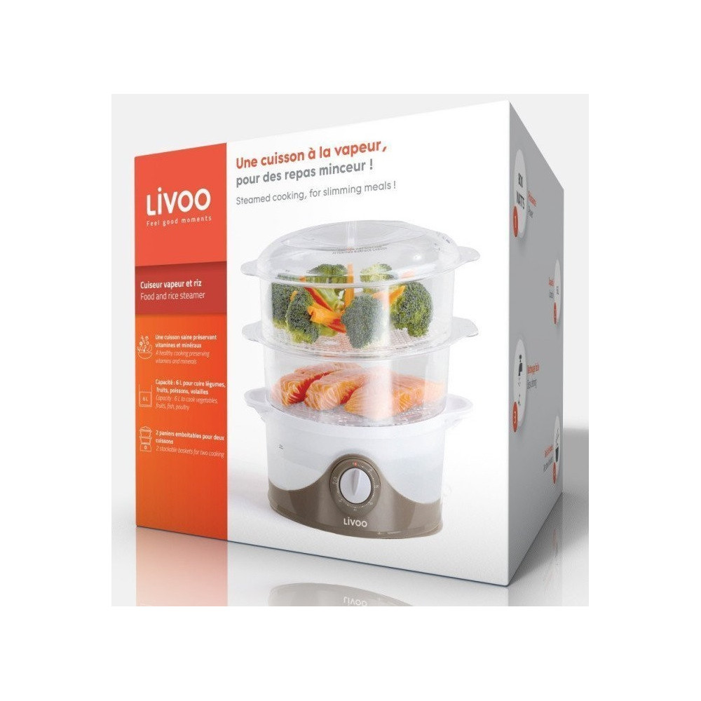 Cuiseur Vapeur et Riz 2en1 Livoo
