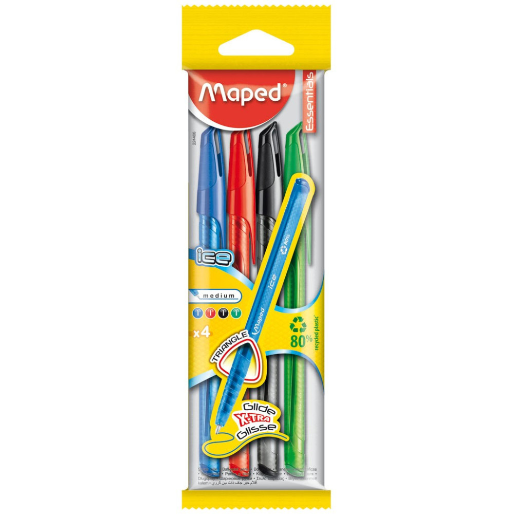 Pochette de 4 stylos Couleur a Bille Maped Ice Medium