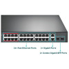 Switch TP-LINK 24 ports PoE 10/100 Mbps + 2 ports Gigabit + 2 Ports SFP
