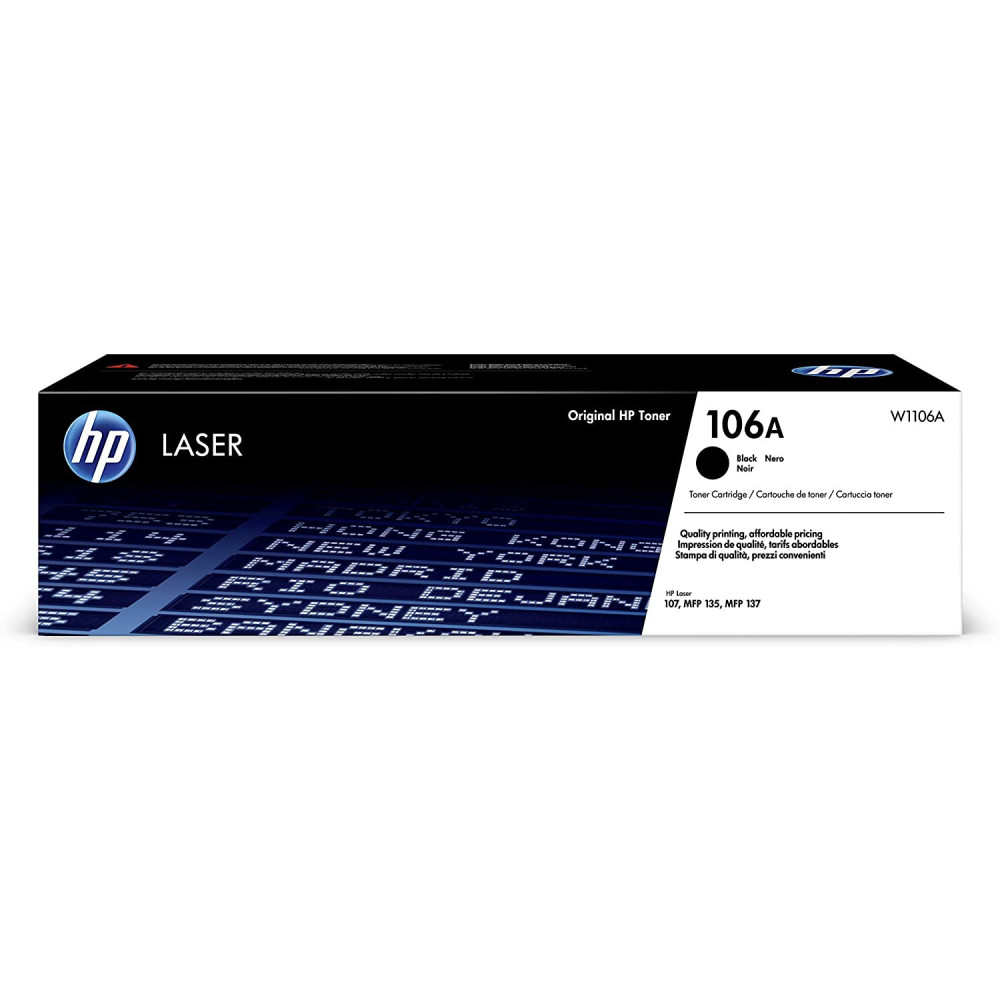 Cartouche de toner laser authentique HP 106A noir / W1106A