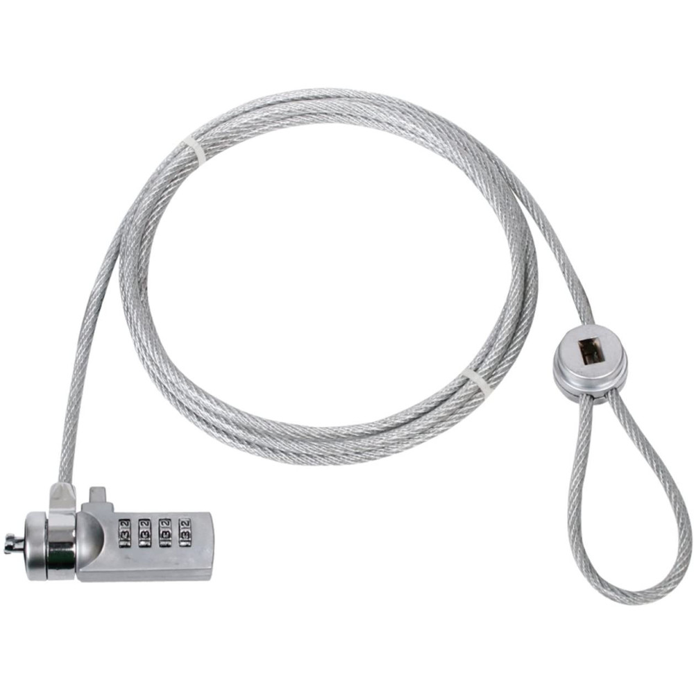 Cable antivol König Pour ordinateur portable Chiffre Metal / 1.8 m / Argent