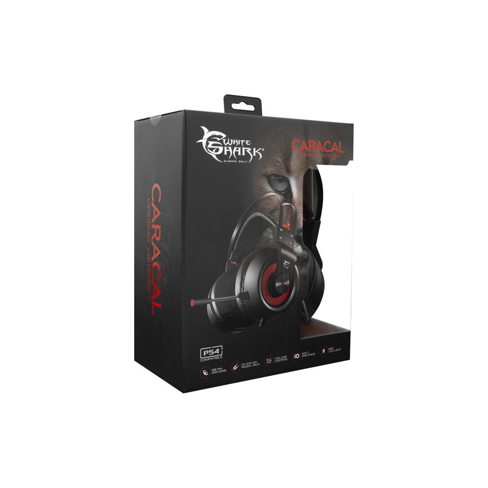 Micro Casque Gamer WHITE SHARK CARACAL GH-1949 /Noir
