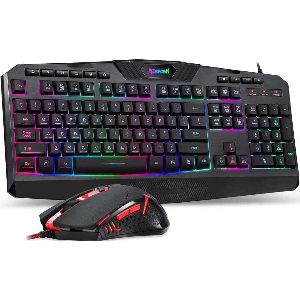 Pack Gaming REDRAGON 4 EN1 RGB: Clavier + Souris + Tapis + Casque