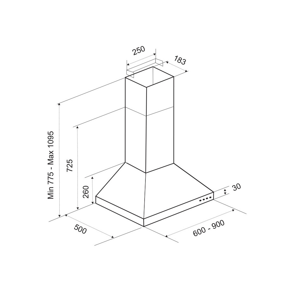 Hotte Pyramidale Focus F.605B 60 cm