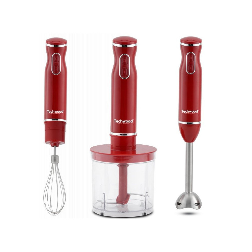 Mixeur Plongeant 3 en 1 Techwood TMS-9605 /Rouge