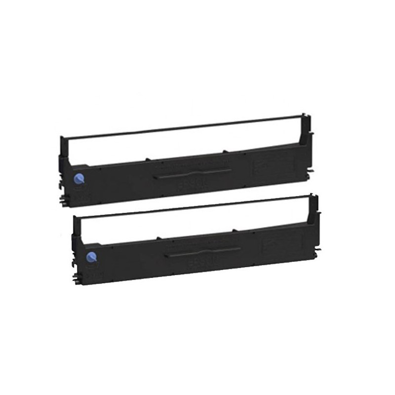 Pack de 2 Ruban Original EPSON C13S015610BA / Noir
