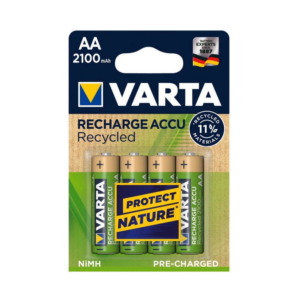 4x Piles Rechargeables NiMH Varta Recycled / 2100mAh