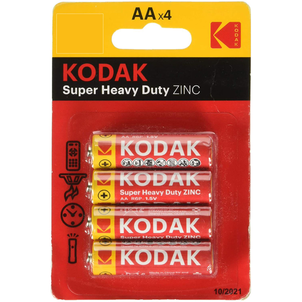 4x Piles Kodak Super Heavy Duty AA 1.5V