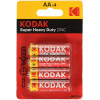 4x Piles Kodak Super Heavy Duty AA 1.5V