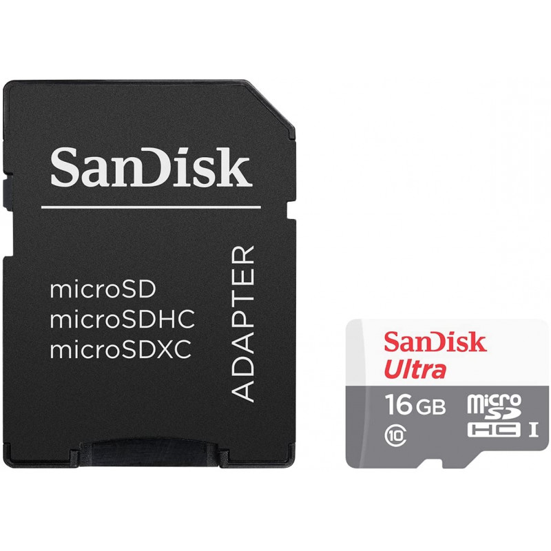 Carte Mémoire SanDisk Ultra SDHC 16 Go - Vitesse Jusqu’à 48 Mo/s, Classe 10 - Parfaite Pour Photos Et Vidéos Full HD (1080p)