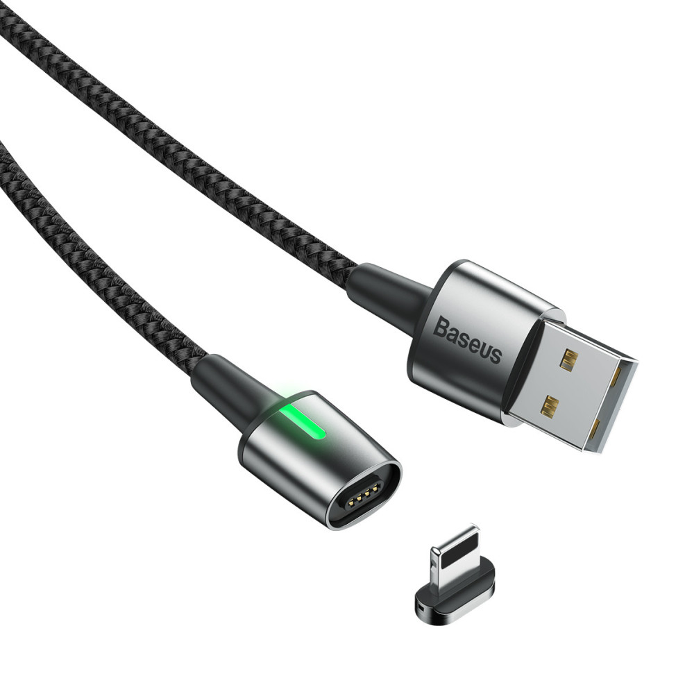 Câble magnétique USB Baseus Zinc Vers Lightning / 1.5A / 2m / noir
