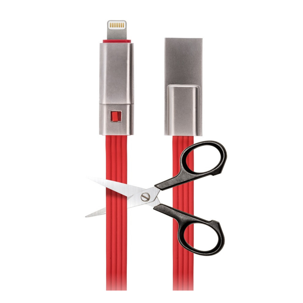 Câble USB réparable Forever Cut & Fix Vers Lightning / 1.5A / 1.5m / Rouge