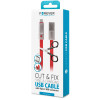 Câble USB réparable Forever Cut & Fix Vers Type C / 1.5A / 1.5m / Rouge
