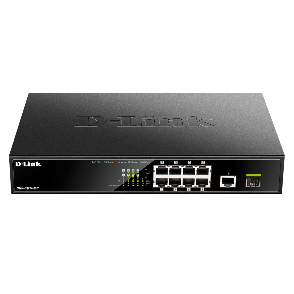 Switch D-Link 8 ports Gigabit 10/100/1000 / POE 1SFP / 1 Gigabit