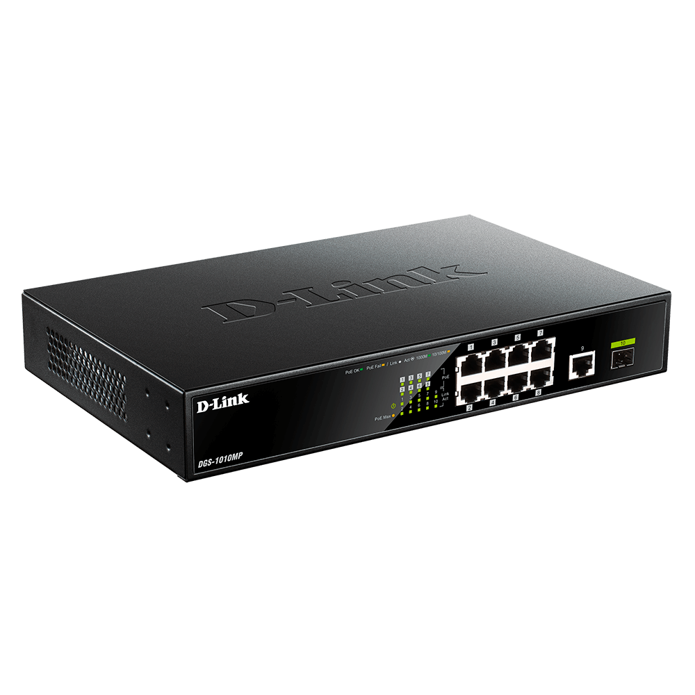 Switch D-Link 8 ports Gigabit 10/100/1000 / POE 1SFP / 1 Gigabit