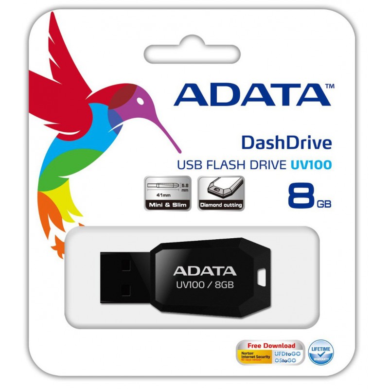 Clé USB Adata UV100 / 8Go Noir