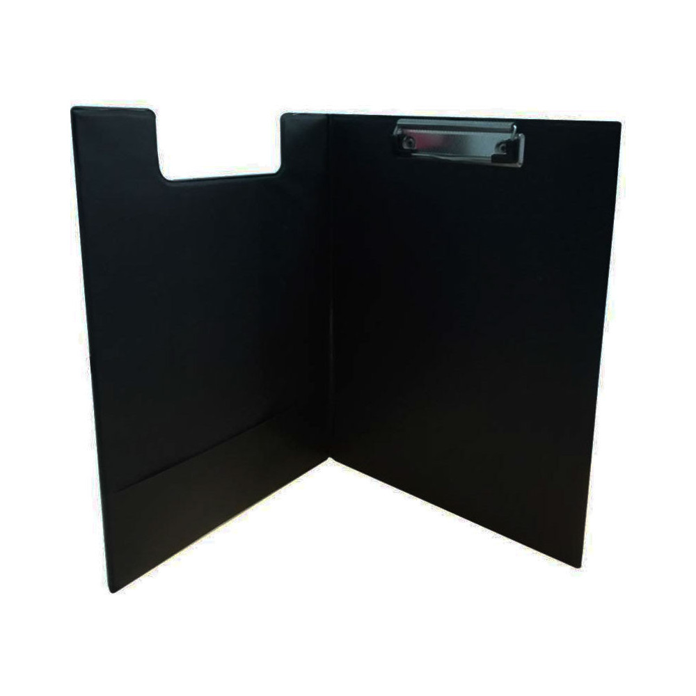 Porte Bloc Double A4 Rigide en Cuir / Noir