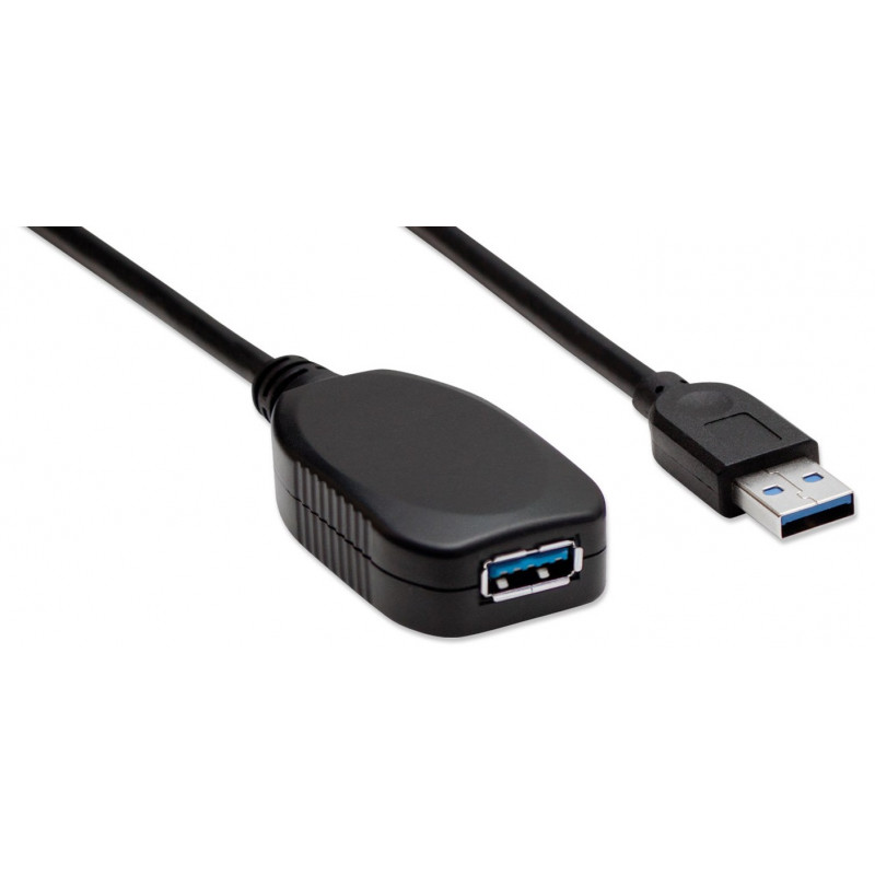 Rallonge Manhattan USB 3.0 A-A / 5M / Noir