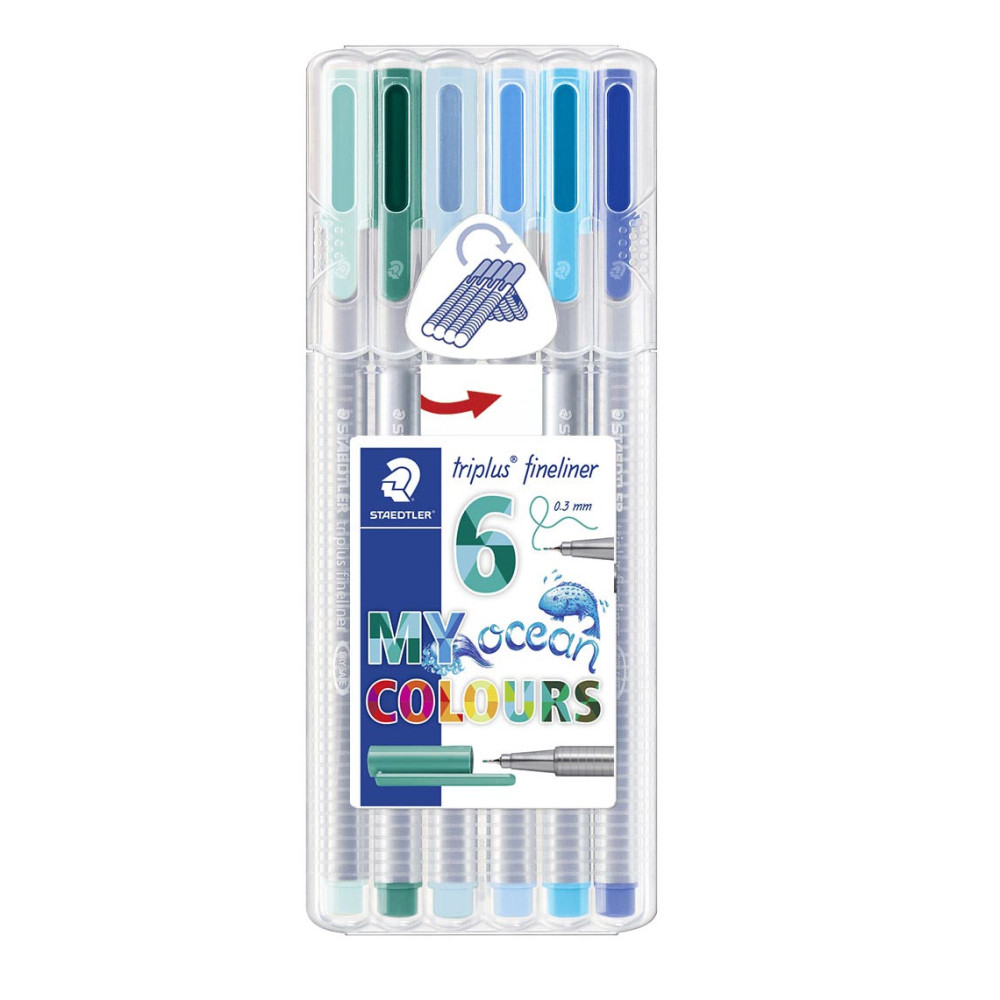 Pochette de 6 Stylo Feutre STAEDTLER Fineliner triplus "MY ocean COLOURS" / 0.3 mm