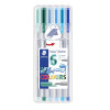 Pochette de 6 Stylo Feutre STAEDTLER Fineliner triplus "MY ocean COLOURS" / 0.3 mm