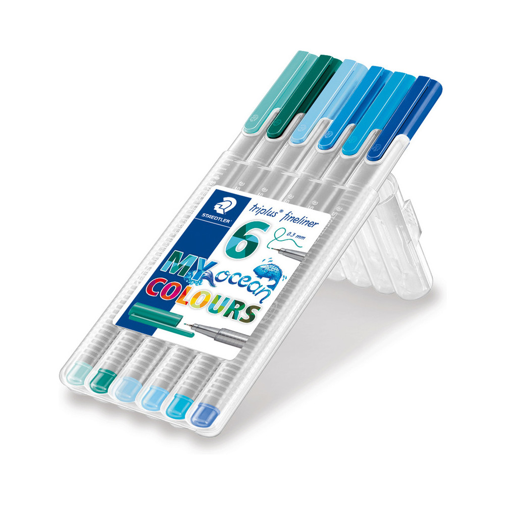 Pochette de 6 Stylo Feutre STAEDTLER Fineliner triplus "MY ocean COLOURS" / 0.3 mm