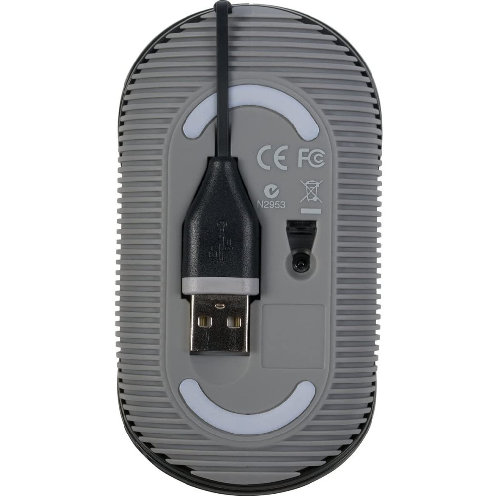 Souris optique USB Targus avec cordon rétractable / Noir & Gris