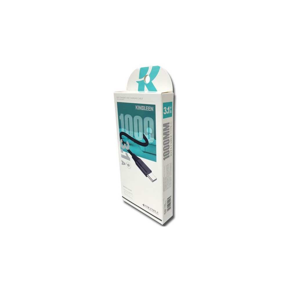 Câble USB Kingleen Pour Type C 3.1A / 1M  / Noir