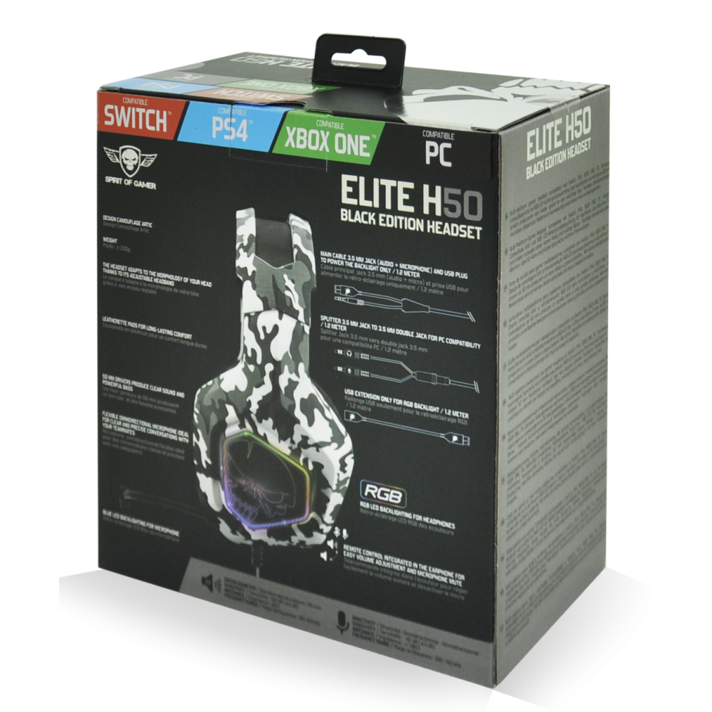 Casque Micro Spirit of Gamer Elite-H50 Artic Edition