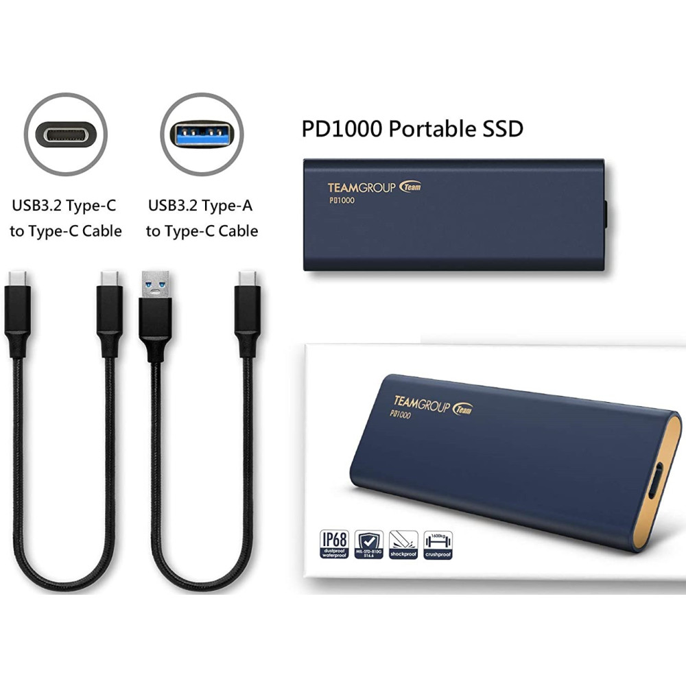 Disque Dur externe SSD PD1000 512 Go / Aluminium