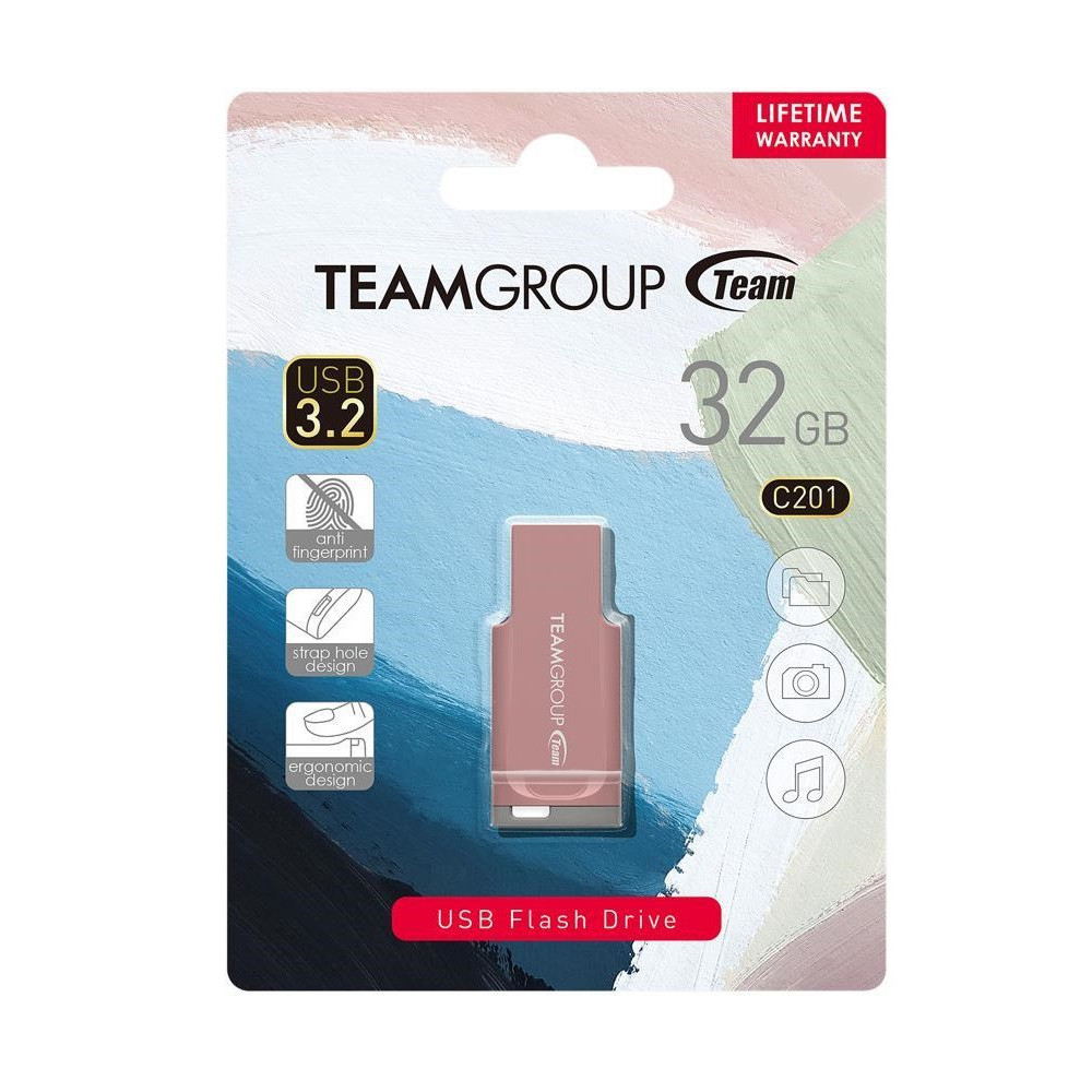 Clé USB TeamGroup C201 / 32 Go / USB 3.2 / Rose