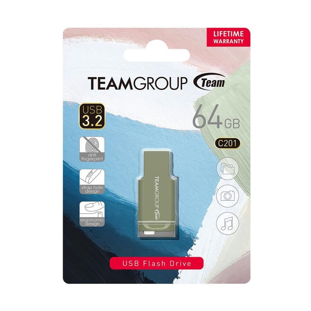 Clé USB TeamGroup C201 / 64 Go / USB 3.2 / Vert