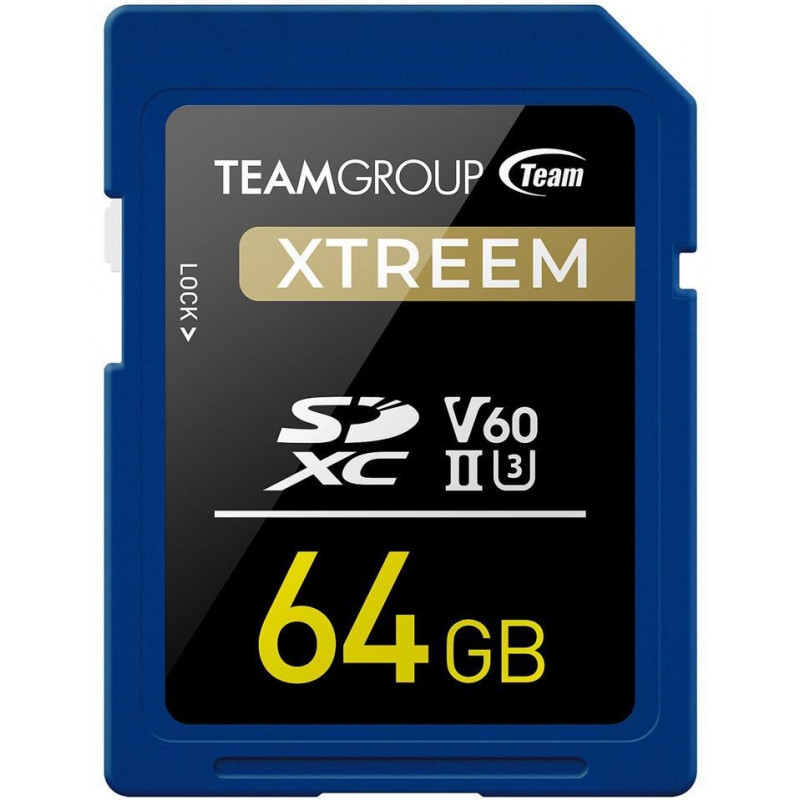 Carte SD Xtreem TeamGroup SDXC UHS-II / U3 / V60 / 64 Go