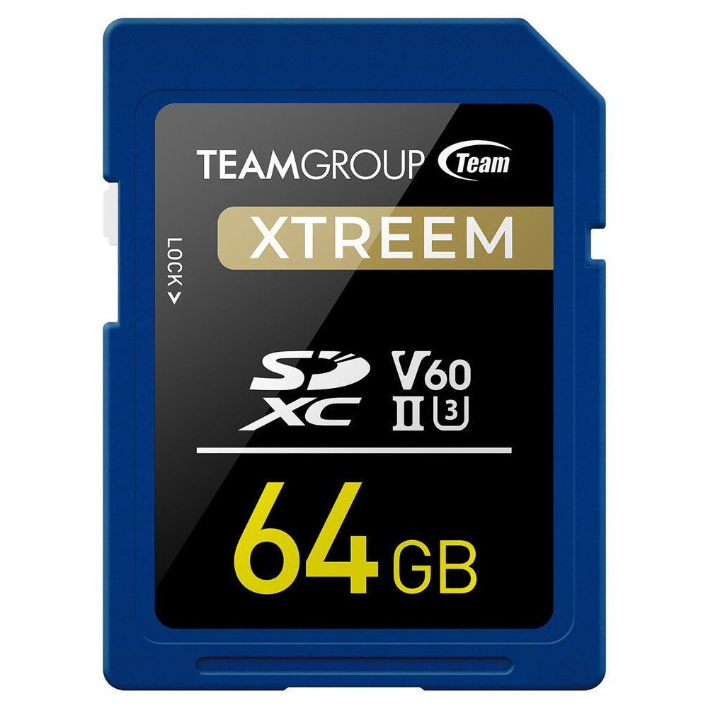 Carte SD Xtreem TeamGroup SDXC UHS-II / U3 / V60 / 64 Go