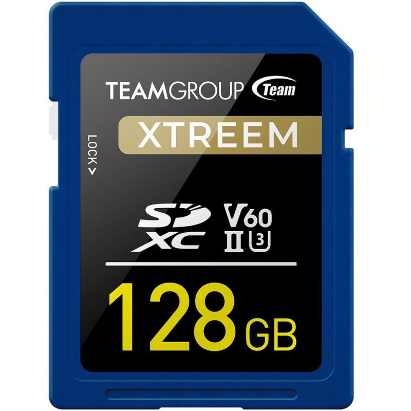 Carte SD Xtreem TeamGroup SDXC UHS-II / U3 / V60 / 128 Go