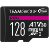 Carte Mémoire TeamGroup Micro SDXC Pro V30 U3 128 Go avec Adaptateur