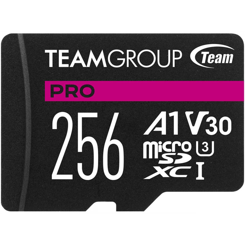 Carte Mémoire TeamGroup Micro SDXC Pro V30 U3 256 Go avec Adaptateur