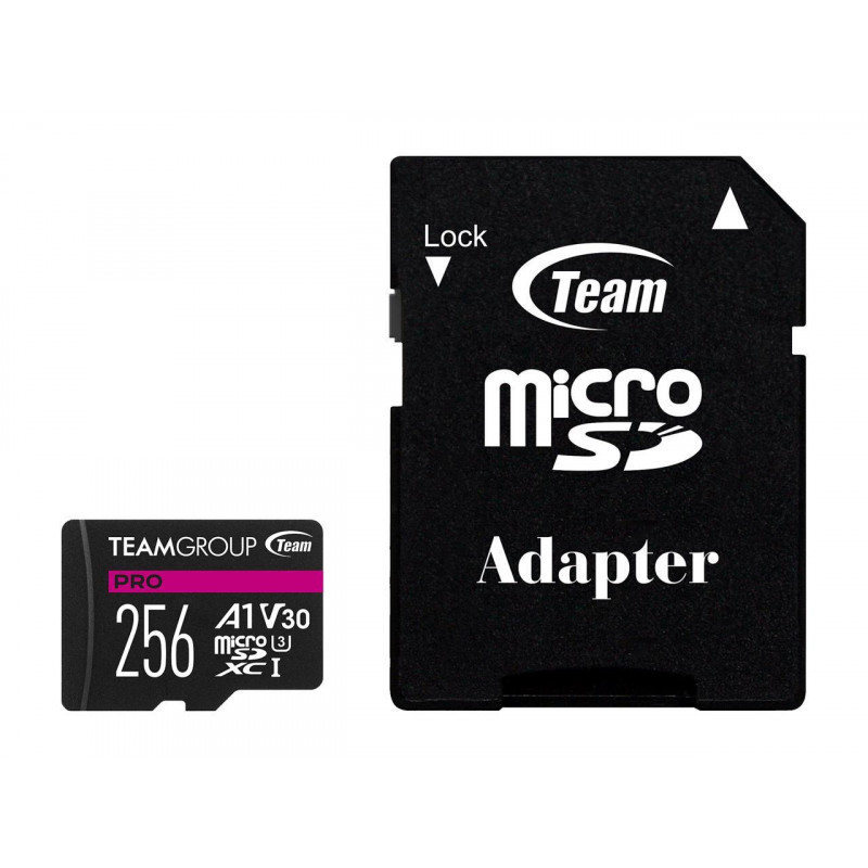 Carte Micro SD 256 Go E-Series, carte mémoire flash microSDXC UHS-I avec  adaptateur, 100 Mo / s, C10, U3, A1, V30, Full HD, 4K UHD, carte TF haute  vitesse