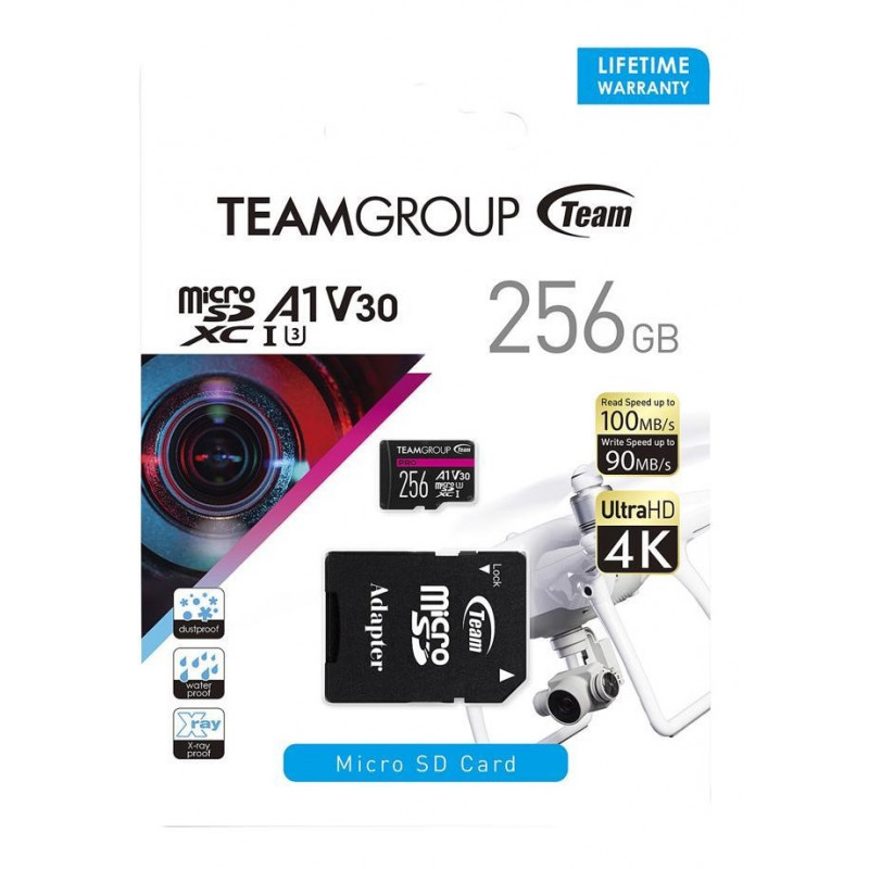 Carte micro sd 256 go classe u3 mémoire à transfert rapide