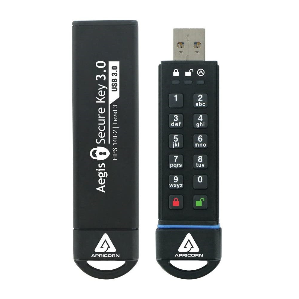 Clé USB Apricorn Aegis Secure Key 3.0 / 16 Go / Noir