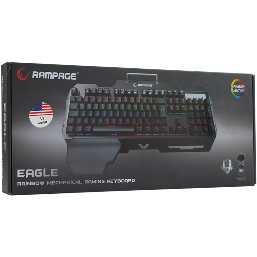 Clavier Gaming Qwerty Mécanique Rampage Eagle KB-R89 / Blue Switch