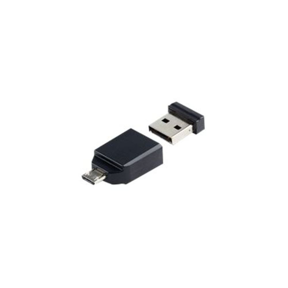 Clé USB Nano Verbatim avec adaptateur Micro USB / 32 Go / Noir