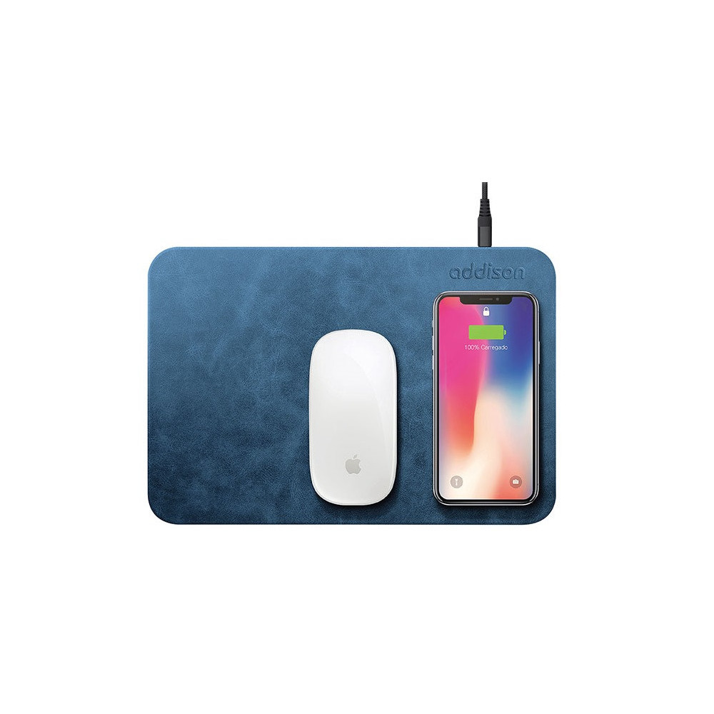 Chargeur sans Fil Addison WMP-15 + Tapis de souris / Bleu