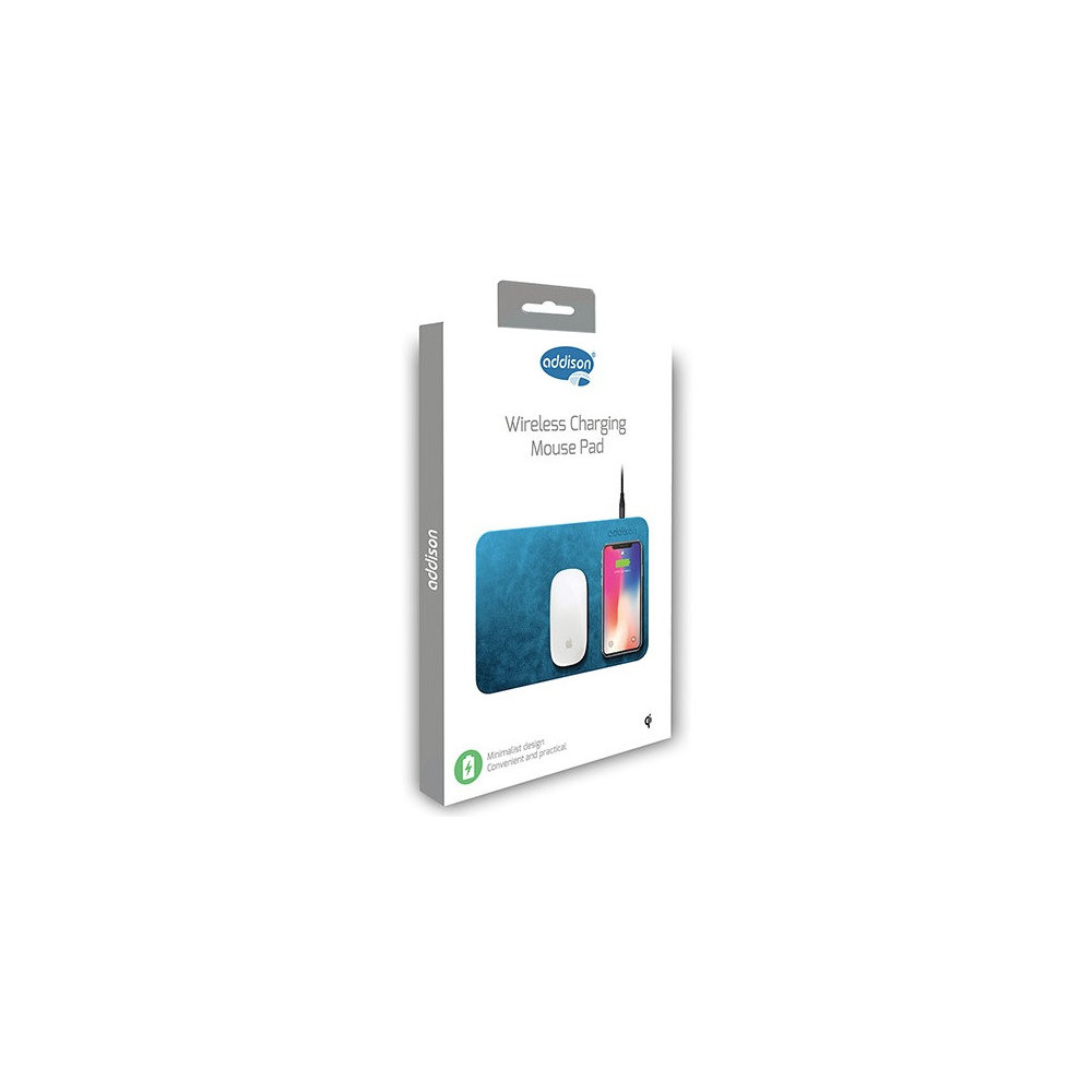 Chargeur sans Fil Addison WMP-15 + Tapis de souris / Bleu