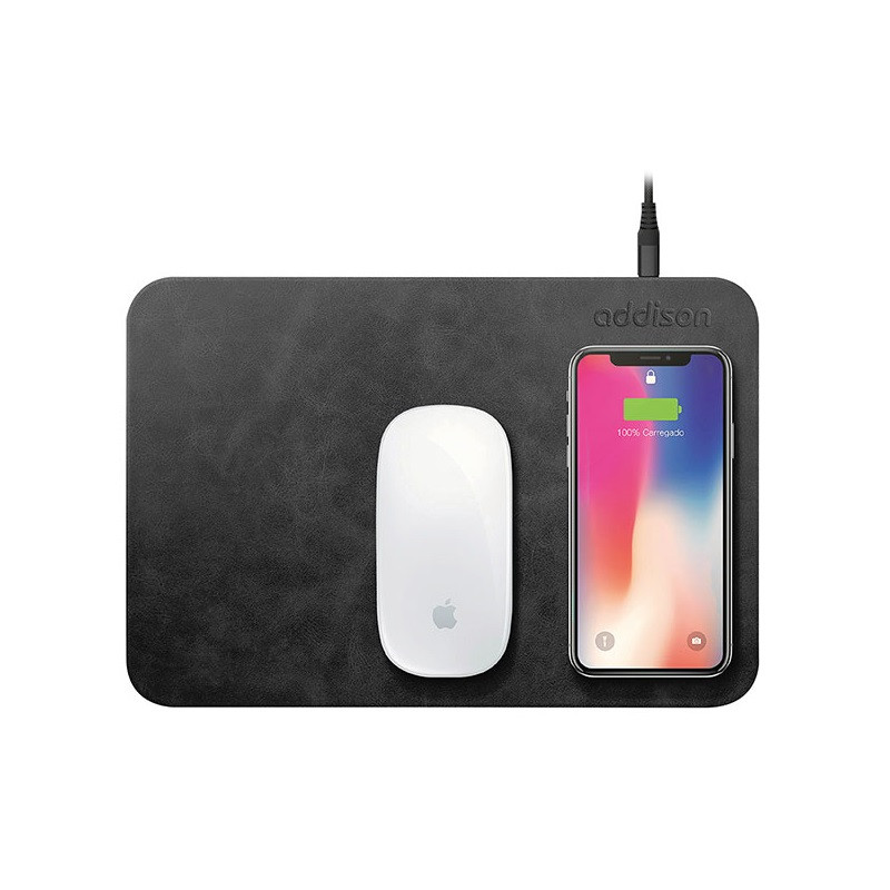 Chargeur sans fil en cuir de couleur unie tapis de souris Surfaces en  douceur Tapis de bureau imperméable à l'eau pour PC portable ordinateurs  portables